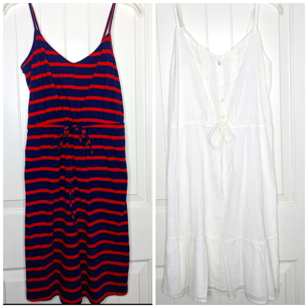 TWO Spaghetti strap dresses old navy small & medium. NWT & pre-owned white s…